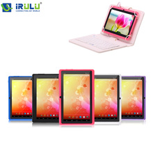 IRULU Brand Yellow Tablet PC Blue Keyboard A33 Quad Core 16GB ROM 7″1024*600 HD Android4.4 Kitkat  Dual Camera 2.0MP Tablet 3G