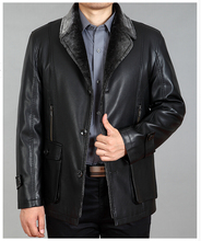2015 Thick Velvet Fashion Men Leather Jacket Slim Sheep Skin Casual Men Leather Coat Men’s Suits Leather & Suede