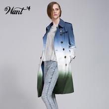Want Elegant Gradient Color Long Trench Coat For Women New Vintage Plus Size Clothing Ladies Trench Coat Windbreaker Women NWT18