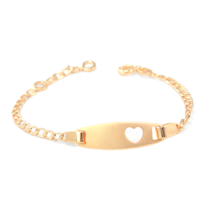 17cm Heart Baby Bracelets Gold Chain 