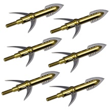 6 pcs lot Durable Steel Blade Tip Arrowheads for Archery Fiberglass Carbon Arrows and Hunting Bow