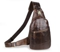 Men bags genuine leather men chest pack fashion cowhide chest bag pack coffee color men messenger