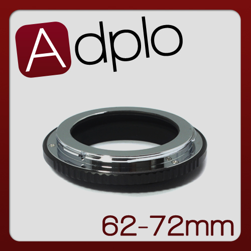 62-72mm Step-Up Metal Adapter Ring / 62mm Lens to 72mm Accessory