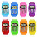 LED Calculator Watch Electronic Digital Chronograph Computer Kids Child Boys Girls Rubber Wrist Watches