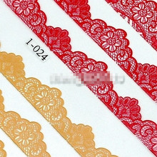 4 colors lace 10pcs mixed batch design High Quality 3D nail art stickers decals decorations tools