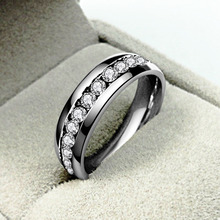 New Fashion Jewelry Classic Rings Engagement Wedding Rings Channel Set Eternity 316L Stainless Steel rings Free
