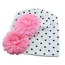 Baby Big flower Beanies Toddler girls hat Infant flower beanie hat Cotton cap 1pc H361