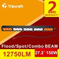 27 2 inch 150W led light bar double colar white amber offroad for 4WD Truck SUV