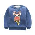 2017 Winter New Child Fleece Hoodies Sweatershirt Boys Cartoon Christmas deer Tops Kids O neck Pullover