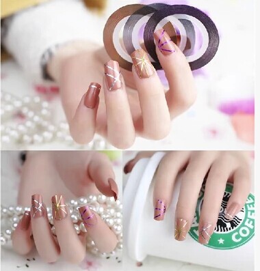 Image of 1pc Nail stickers Nail decorations Nail DIY jewelry gold and silver jewelry in combination with adhesive nail 11