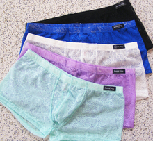 Free Shipping Colorful Men’s Sexy Big Boxer Underware Panties Male Lace Boxer B113