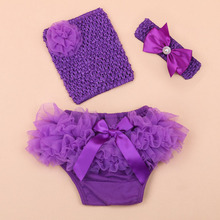 Fashion Baby Clothing set Newborn Bra Crochet Mesh Boob Tube top + Bloomers Children bloomer Shorts 3 Pcs Sets Infant Clothes