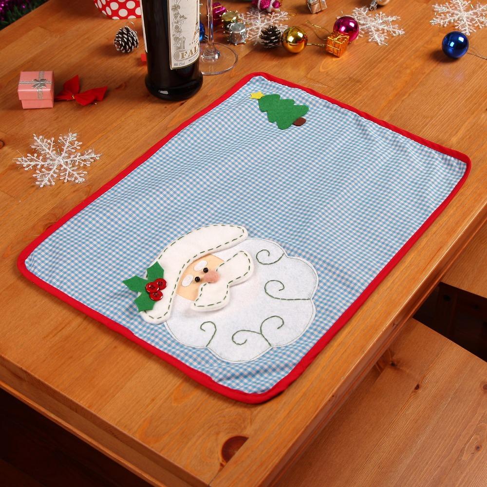 Hot Christmas Santa Placemat Mats Dinner Dining Table Mat Pad font b Tartan b font Design