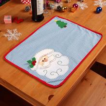 Hot Christmas Santa Placemat Mats Dinner Dining Table Mat Pad Tartan Design Christmas Supplies Decorations Ornament