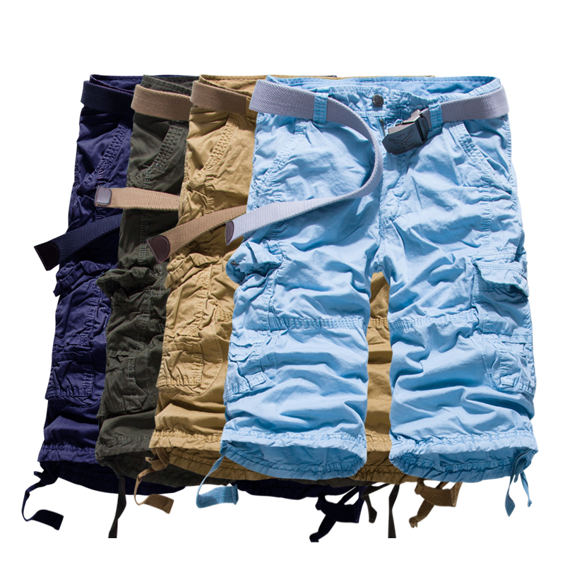 2015 Summer 100% Cotton Mens Cargo Shorts Casual B...