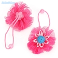 2pcs lot Girls Fashion Elastic Hair Bands Lace Gauze Ribbon Hair Ties Sunflower Floral Ponytail Holders