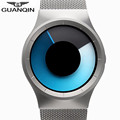 GUANQIN 2017 New Men Watch Creative Sport Stainless Steel Mesh Strap Quartz Watches Male Fashion Wristwatch