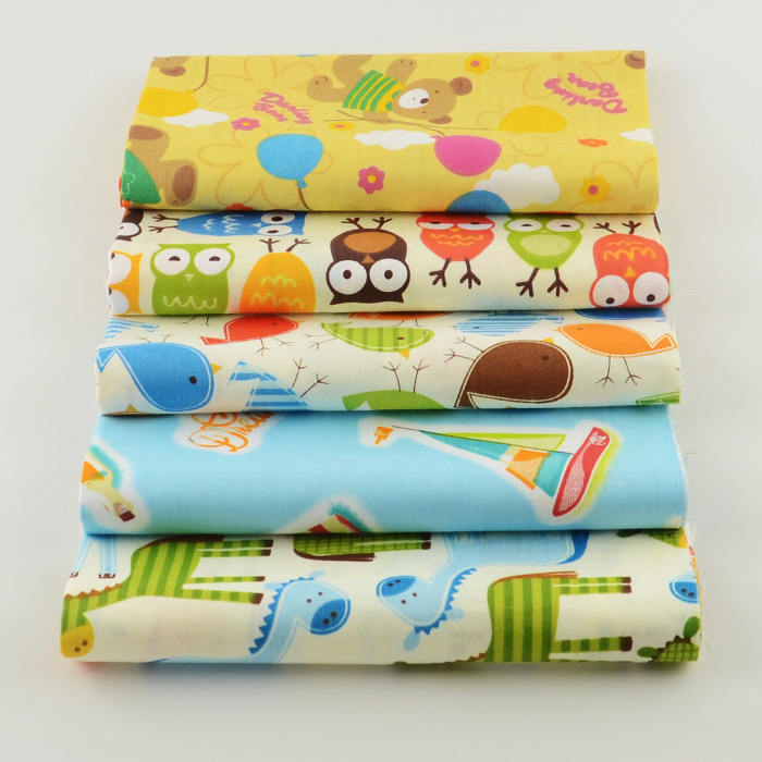 100 cotton fabric 40cmx50cm cartoon designs 5 pcs lot quilting patchwork crafts baby sewing clothes bedding