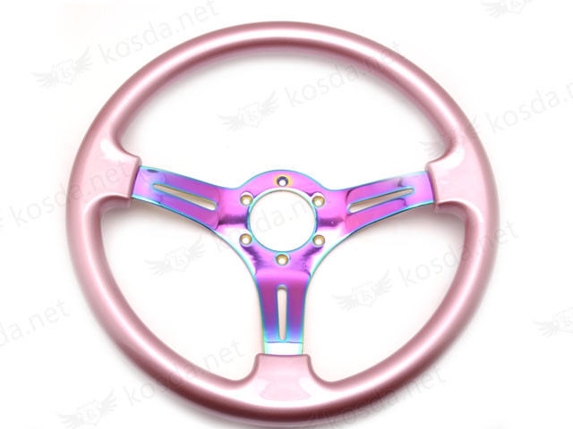 ABS Steering Wheel Pink + Rainbow Spoke 1