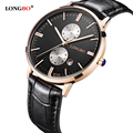 LONGBO Luxury Brand 2016 Leisure Sports Men Wrist Watch Couple Watch Military Quartz Leather Date Calendar