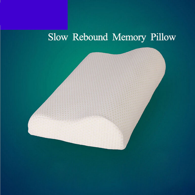 Free Shipping 2015 Orthopedic Latex Pillow Fiber Slow Rebound Memory Foam Cervical Health Care Neck almofadas