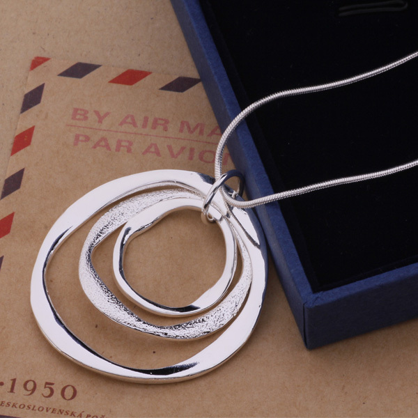 925 N115 Top Quality Pure Silver Jewelry Round Circle Pendant Silver Necklace Women Accessories Factory Price