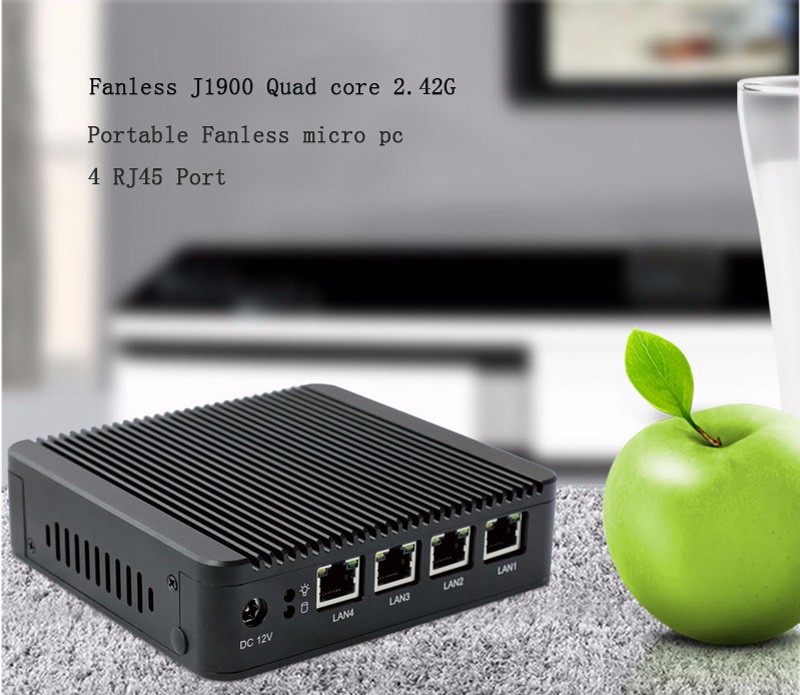 Very cheap Baytrail J1900 2 42G Quad core mini pc 4 lan computer 720P 1080P Linux