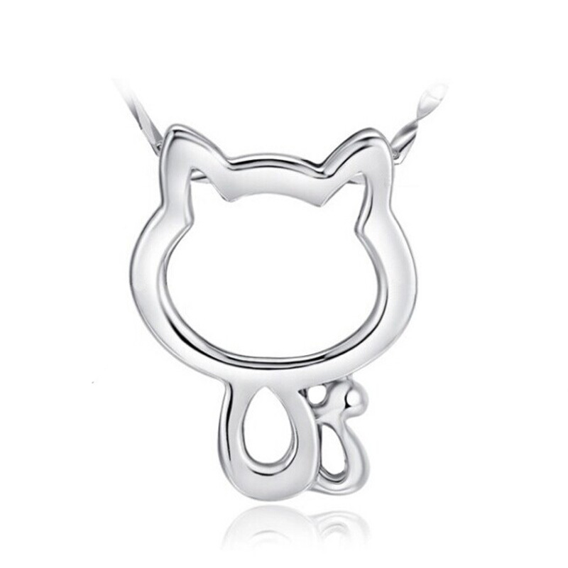 Unique Hollow Design High Quality Silver plated Hello Kitty Cat pendant necklace for women best gift chain necklace