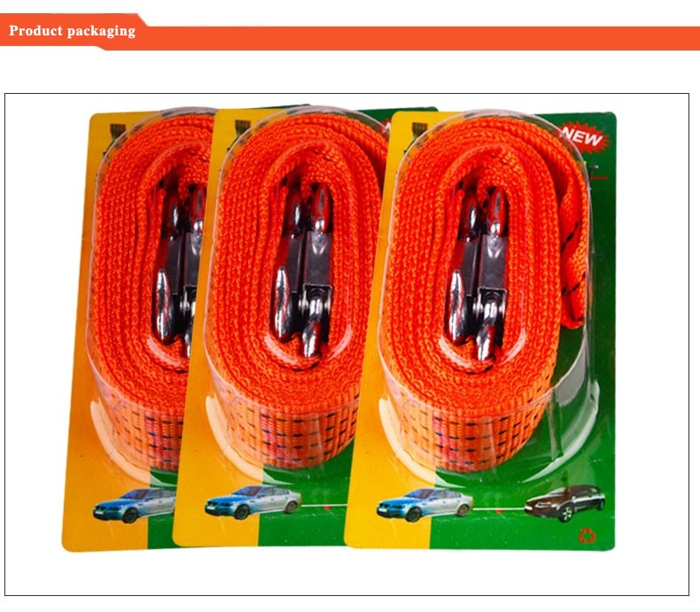 3M/3Tons Car Towing Rope Strap Tow Cable With Hooks Universal Dacron Tow Cable Tow Strap Towing Rope NO.2075