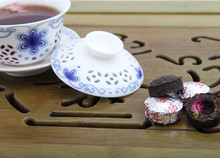 Mini Box of 15 Pieces puer rose tea High Quality Mellow Flavor Compressed pu er tea