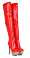 Sexy Platform Over The Knee Boots Sequins Patent Leather Thin Heels Zipper Plus Size 40 43