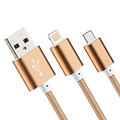 Newest Metal Plug Braided Wire Sync Data Charger USB Cable For iPhone 6 7 6s plus