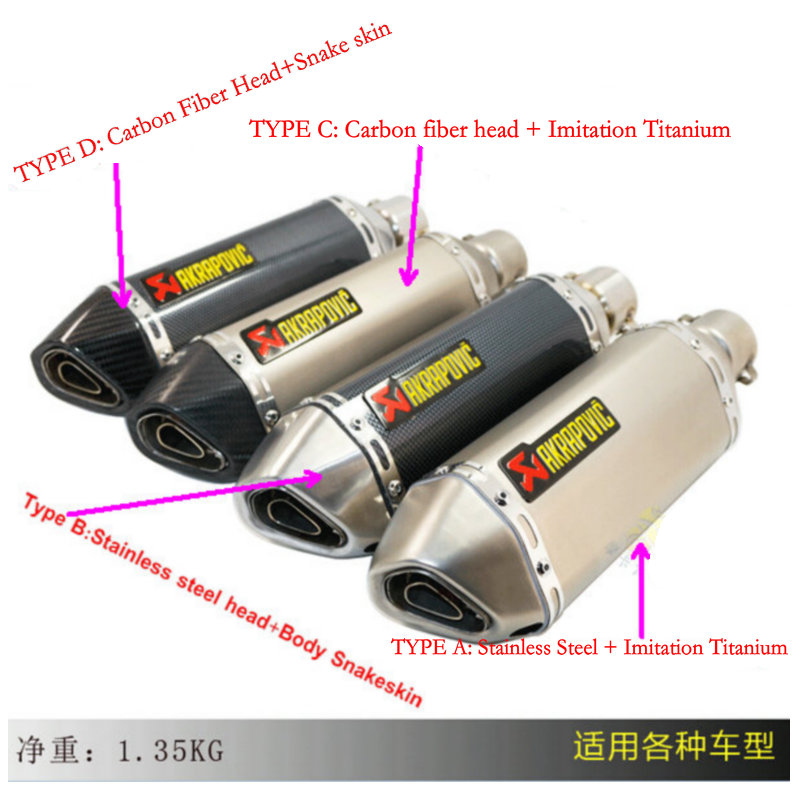 akrapovic Titanium font b motorcycle b font font b exhaust b font pipe muffler scooter font