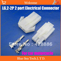 20 sets L6 2 2P 2Pin port Terminal 6 2mm pitch Electrical Connector Kits Male Female