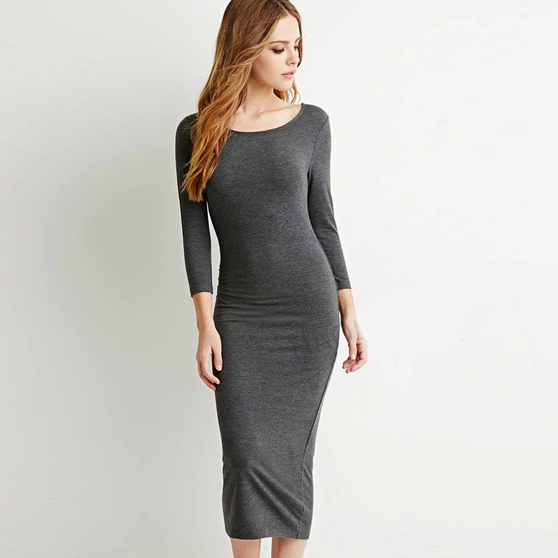 vestidos al cuerpo manga larga