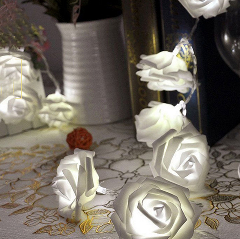 Romantic 20 Led Lighting Rose Flower String Fairy Lights
