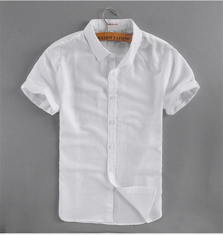 camisas blancas manga corta para hombre