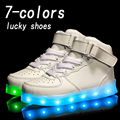 Eur25 37 USB Charging Basket Led Children Shoes With Light Up Kids Casual Boys Girls Luminous