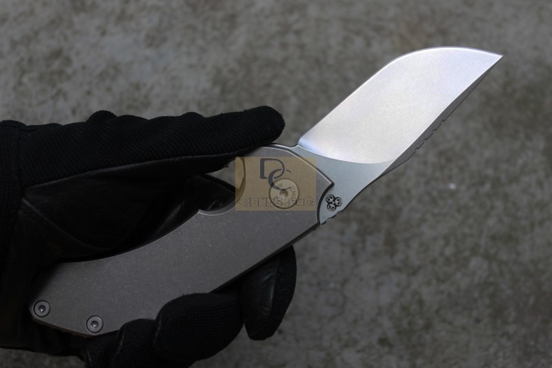 2015 Newest MG Tyrant Flipper folding knife ball bearing washer N690 blade stonewashed titanium handle tactical