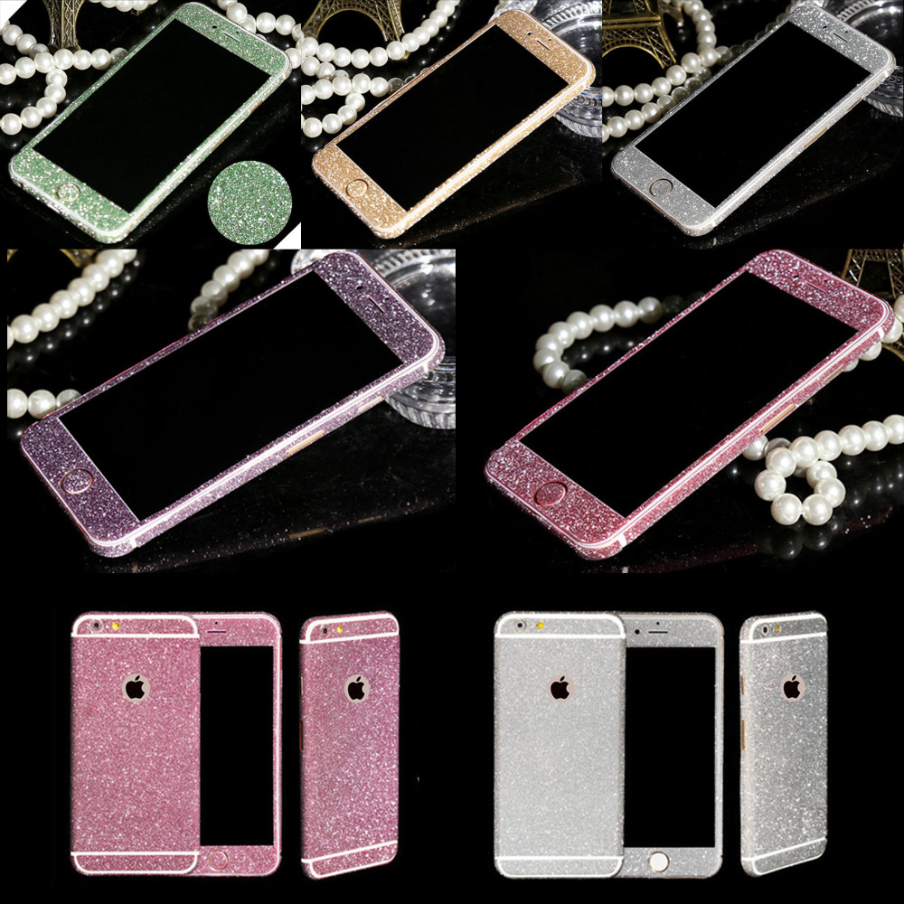 Image of 9 Colors Bling Diamond Colorful Sticker Case For iPhone 6 4.7 Inch Ultrathin Full Body Glitter Sticker Matte Screen Protector