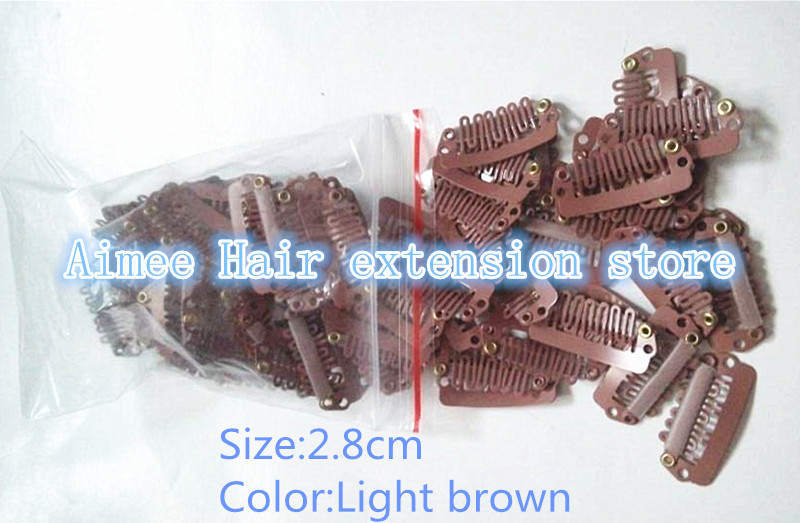 Free shipping 100pcs Light brown 2 8cm font b hair b font snap wigs clips for