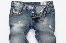 2016 Spring autumn ripped holes denim men s jeans Europe famous brand the water washed trousers