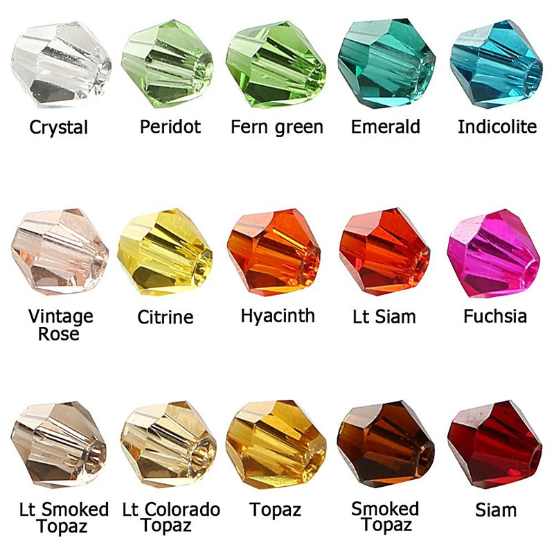 Image of Czech Seed Bicone Bead (115/LOT) 4mm Colorful Crystal Bicone Beads Pick Color DIY Jewelry Faceted Glass Crystal Beads Spacer
