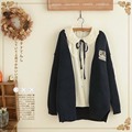 Japanese Fashion 2016 women s Autumn Winter Kawaii Cute Kitty Cat Embroidery Long Cardigan V neck