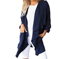 2016 ZANZEA Women Chiffon Long Sleeve Cardigan Outwear Waterfall Jackets Casual Loose Solid Blouses Tops US