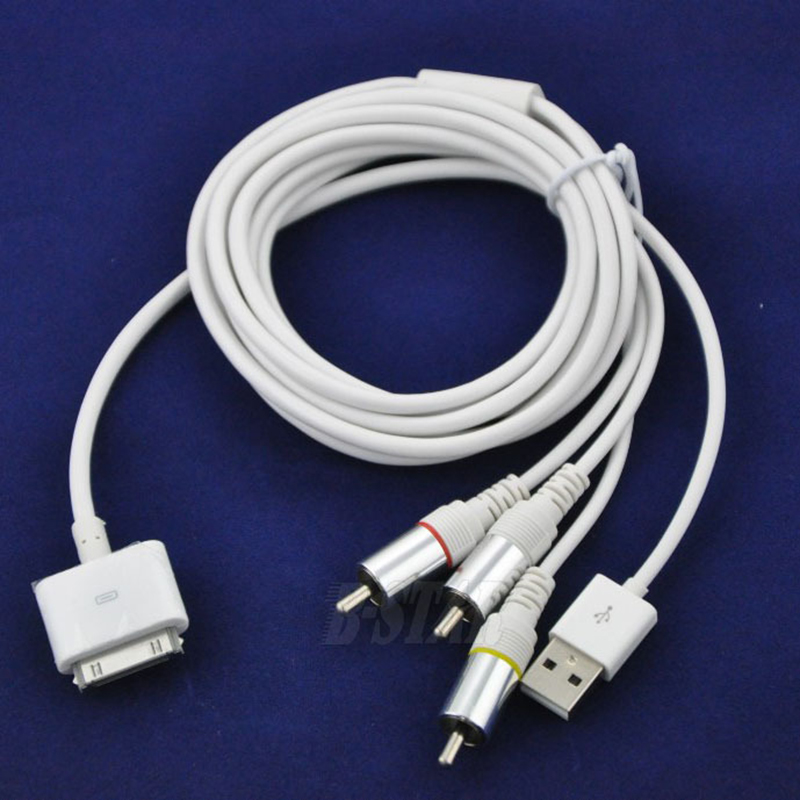 High quality USB Dock Connector to TV RCA Video Composite AV Cable