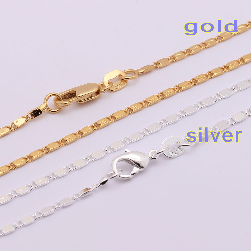 Image of gold plated chain for men necklace wholesale 2016 costume accessories fashion jewelry vintage gift women silver plated chain