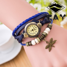 New Hot Sale Original High Quality Watch Genuine Leather Vintage Watches Bracelet Wristwatches Dragonfly Pendant Women