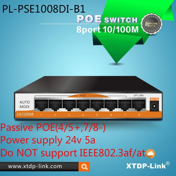 8port 24v 5a passive poe switch