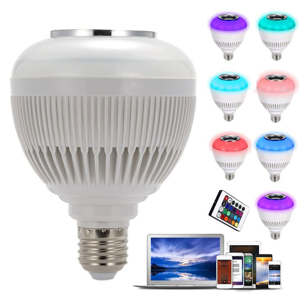 Hot Wireless Bluetooth Music LED Bulb with Audio Speaker 6W E27 RGBW Music Playing Light Lamp With 24 Keys IR Remote Control Hot Wireless Bluetooth Music LED Bulb with Audio Speaker 6W E27 RGBW Music Playing Light Lamp With 24 Keys IR Remote Control
